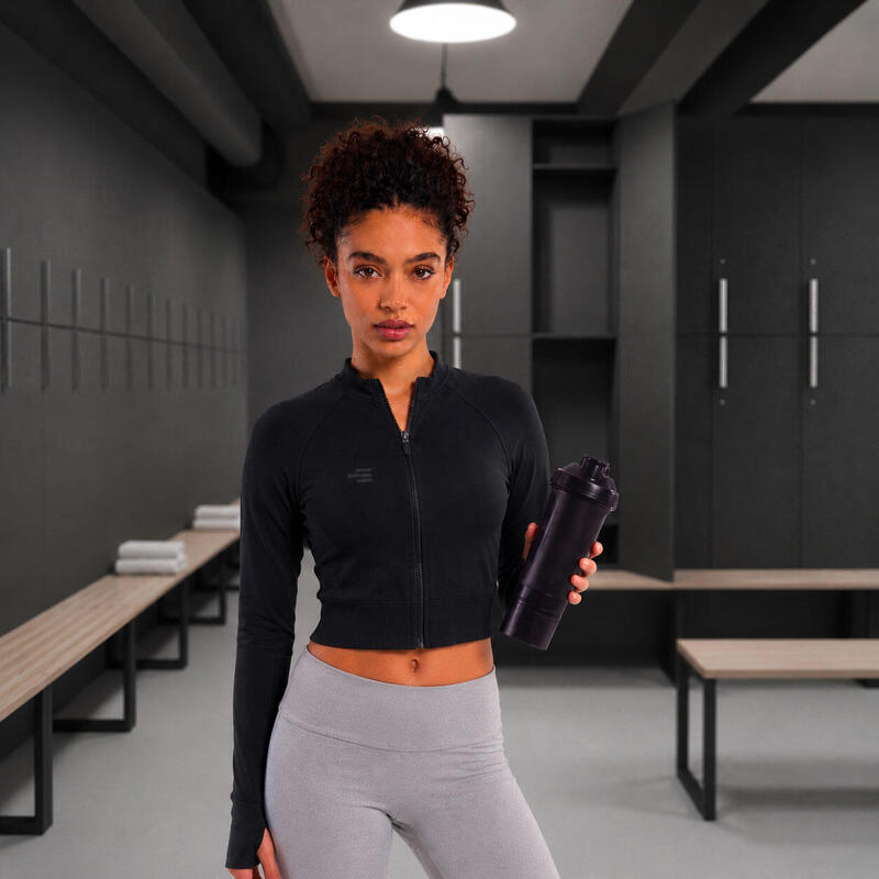 Top sport scurt cu fermoar pentru femei, available in may multe culori
