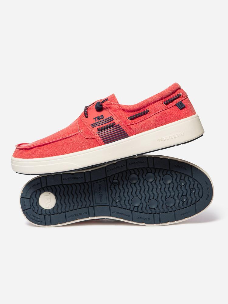 Chaussures bateau Homme - GEOBOAT lacets élastiques - Rose/rouge 3/7