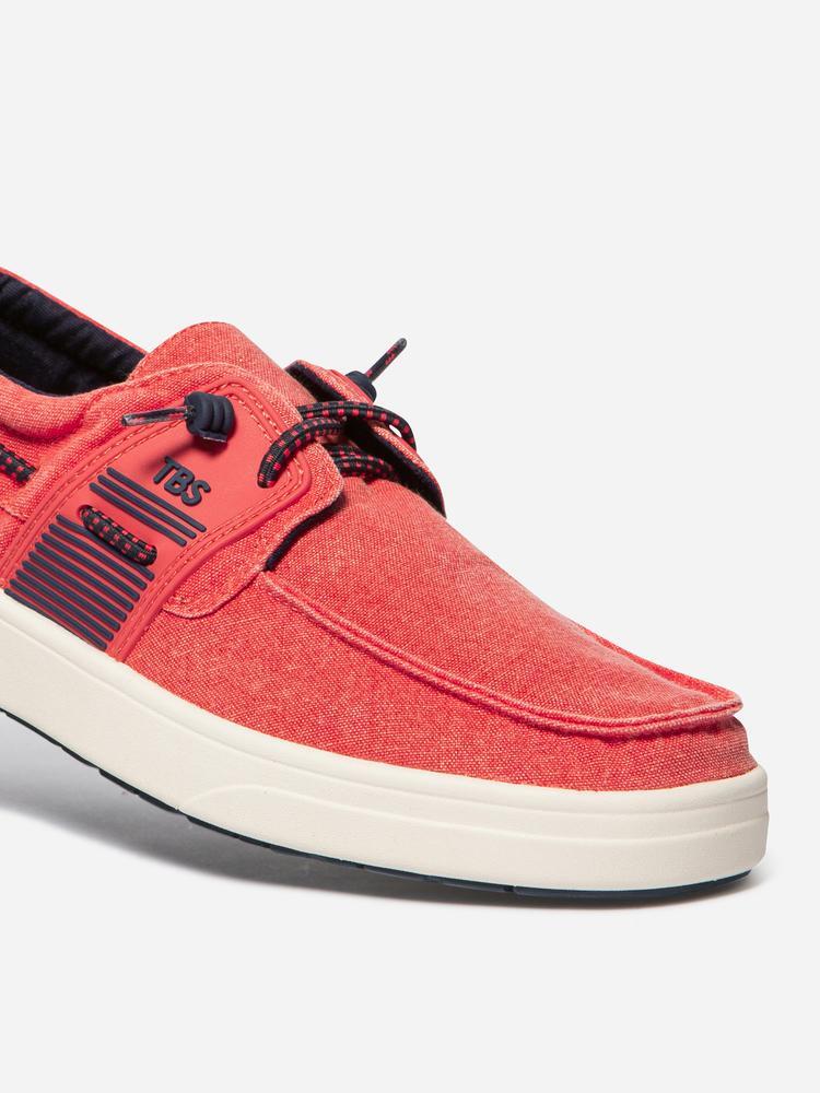 Chaussures bateau Homme - GEOBOAT lacets élastiques - Rose/rouge 2/7