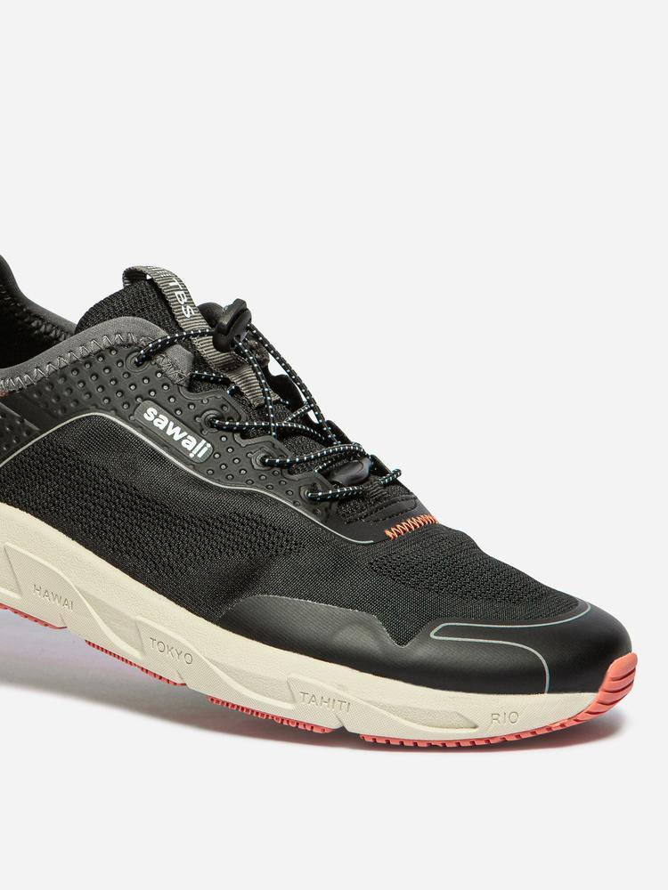 Chaussures - running homme - lacets élast.- jazyliv - noir/gris 4/5