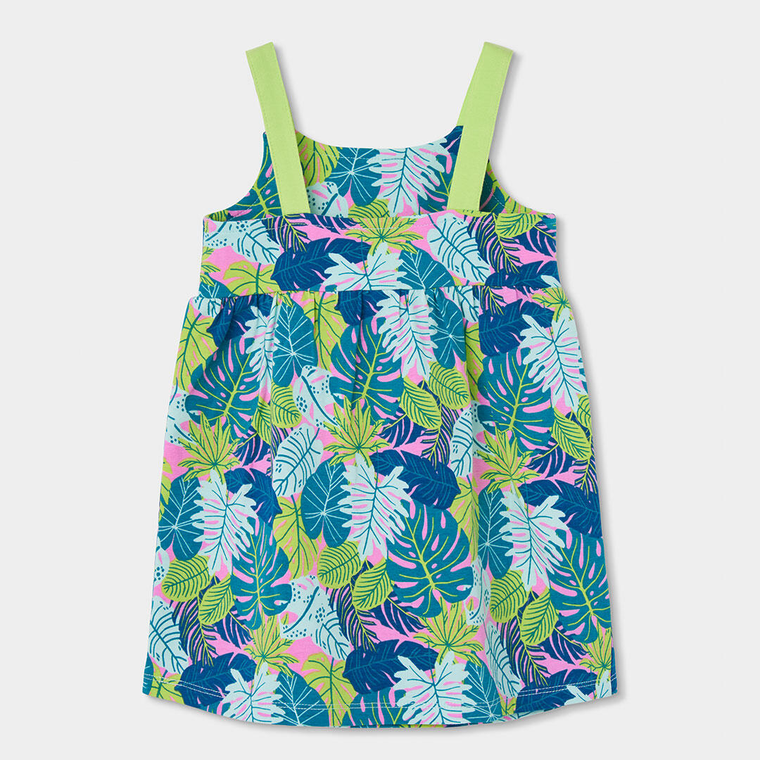 Vestido de punto para niña con estampado, verde 2/4