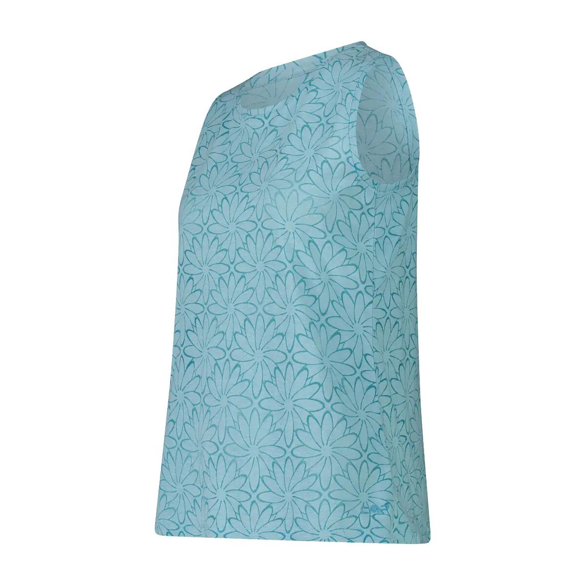 Blumenmotiv-Ärmelloses Shirt aus gewaschenem Jersey Damen CMP 3/3