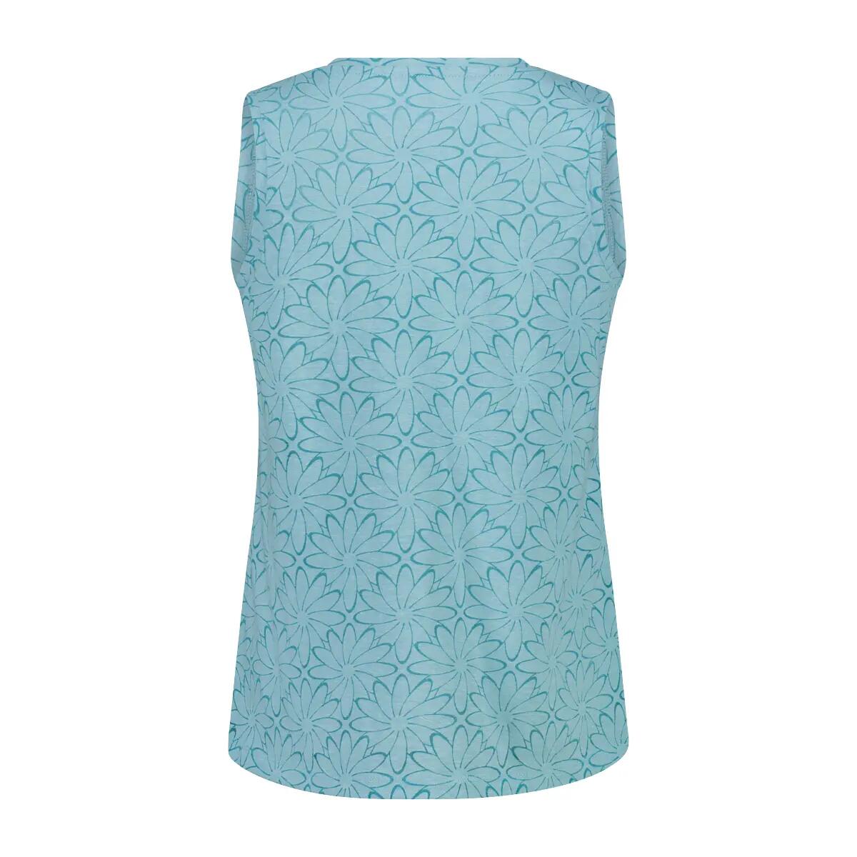 Blumenmotiv-Ärmelloses Shirt aus gewaschenem Jersey Damen CMP 2/3