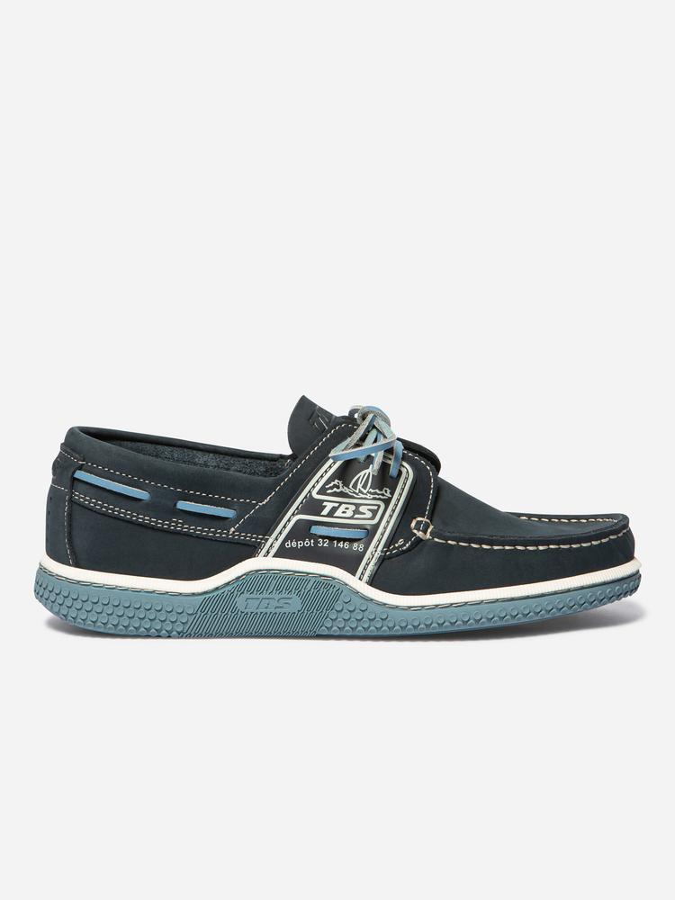 Chaussures bateau - Nautisme - Homme - Cuir, lacets cuir - GLOBEK Bleu chambray 2/5