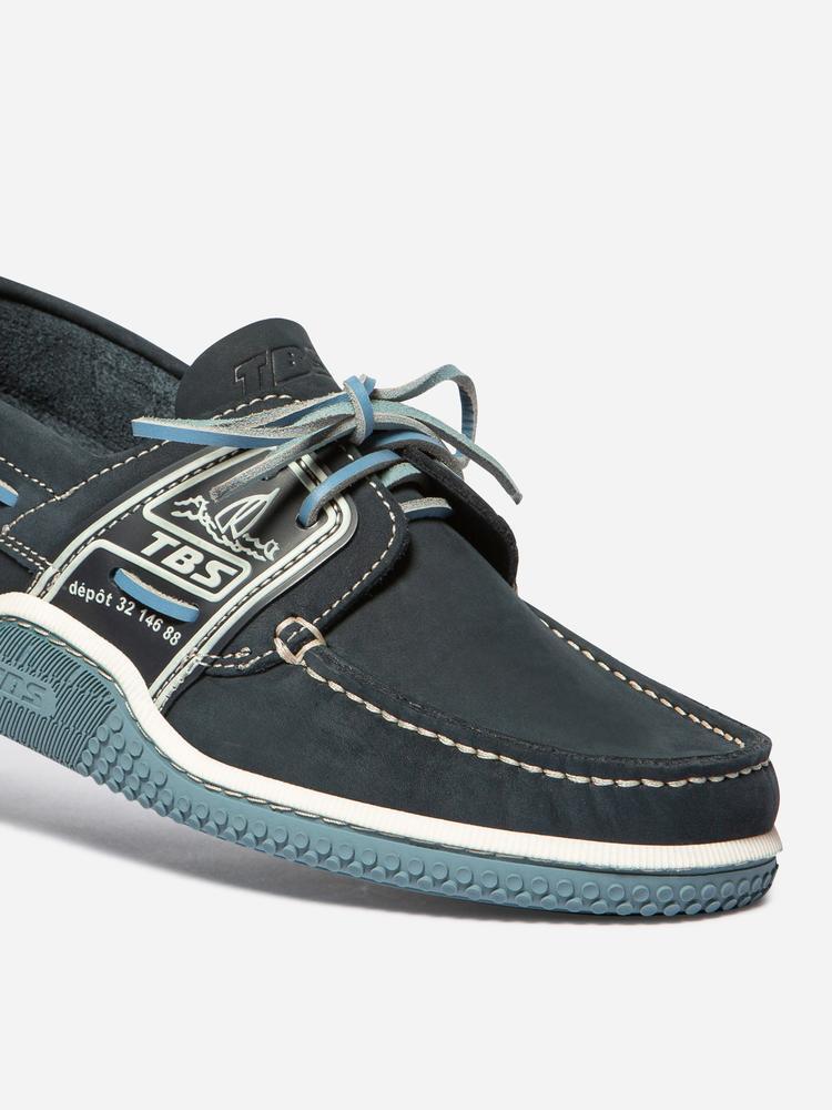 Chaussures bateau - Nautisme - Homme - Cuir, lacets cuir - GLOBEK Bleu chambray 3/5