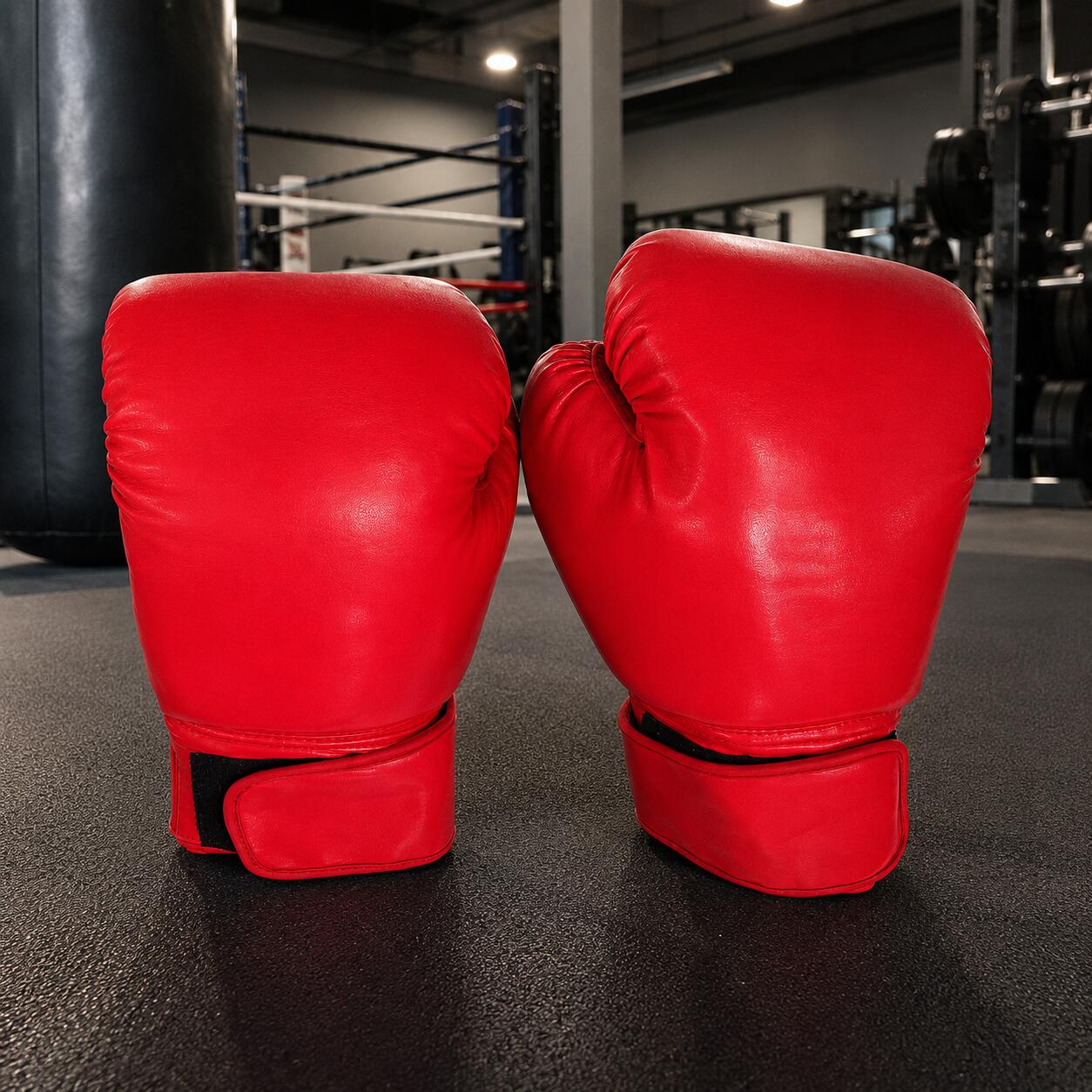 Guantes de Boxeo 10 oz Cierre Velcro Rojos 4/4