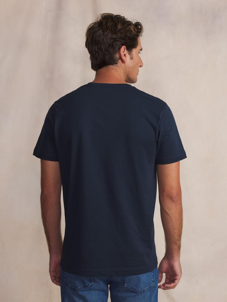 T-shirt Homme - Coupe ajustée, col rond - KERANTEE - Marine 2/4