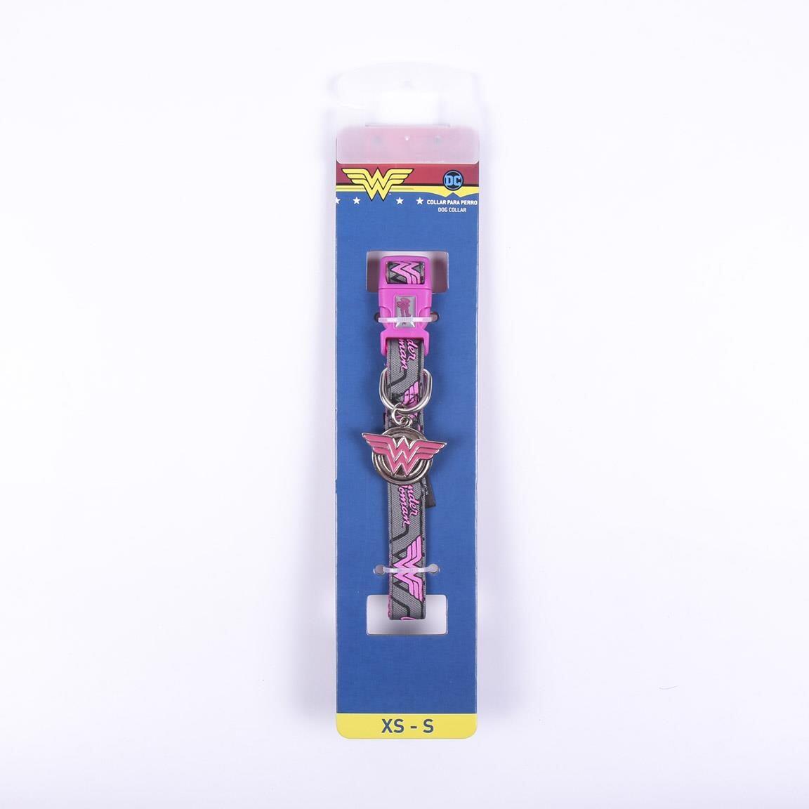 Collier pour chien Wonder Woman réglable avec anneau métallique Rose 3/3