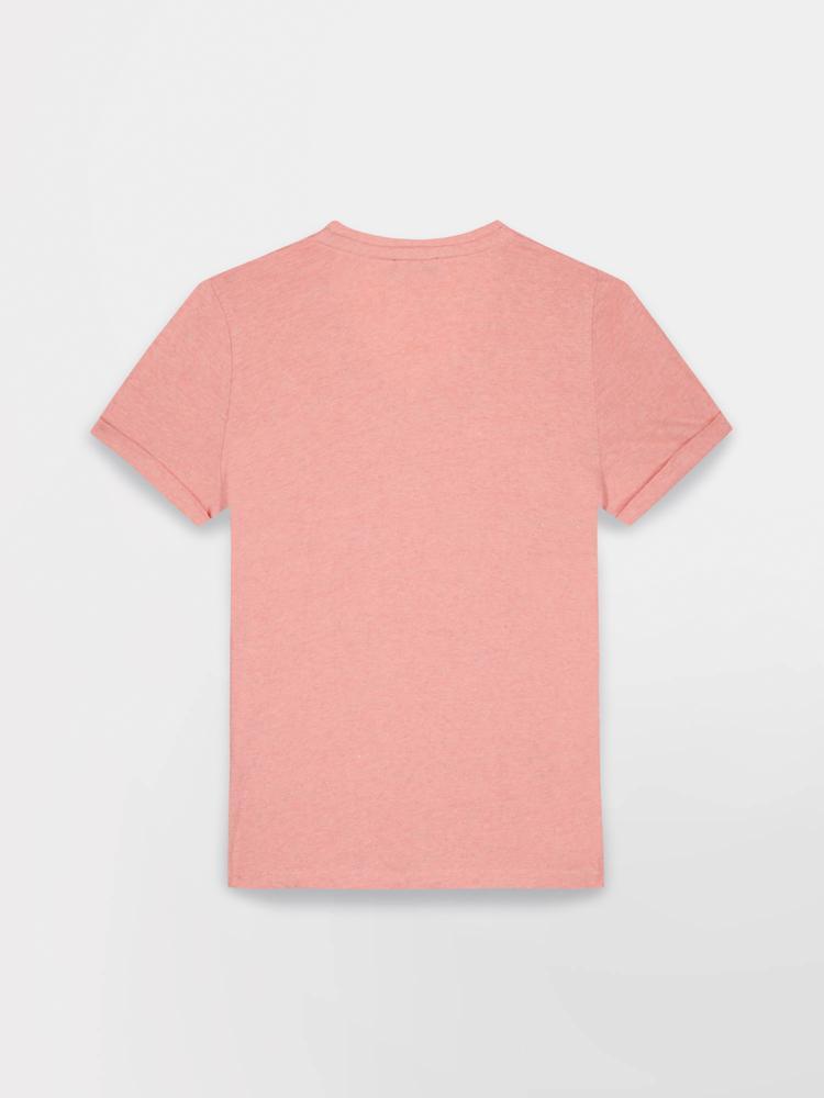 T-shirt - mode - femme - col V, manches courtes, ADINATEE - rose/rouge 5/5
