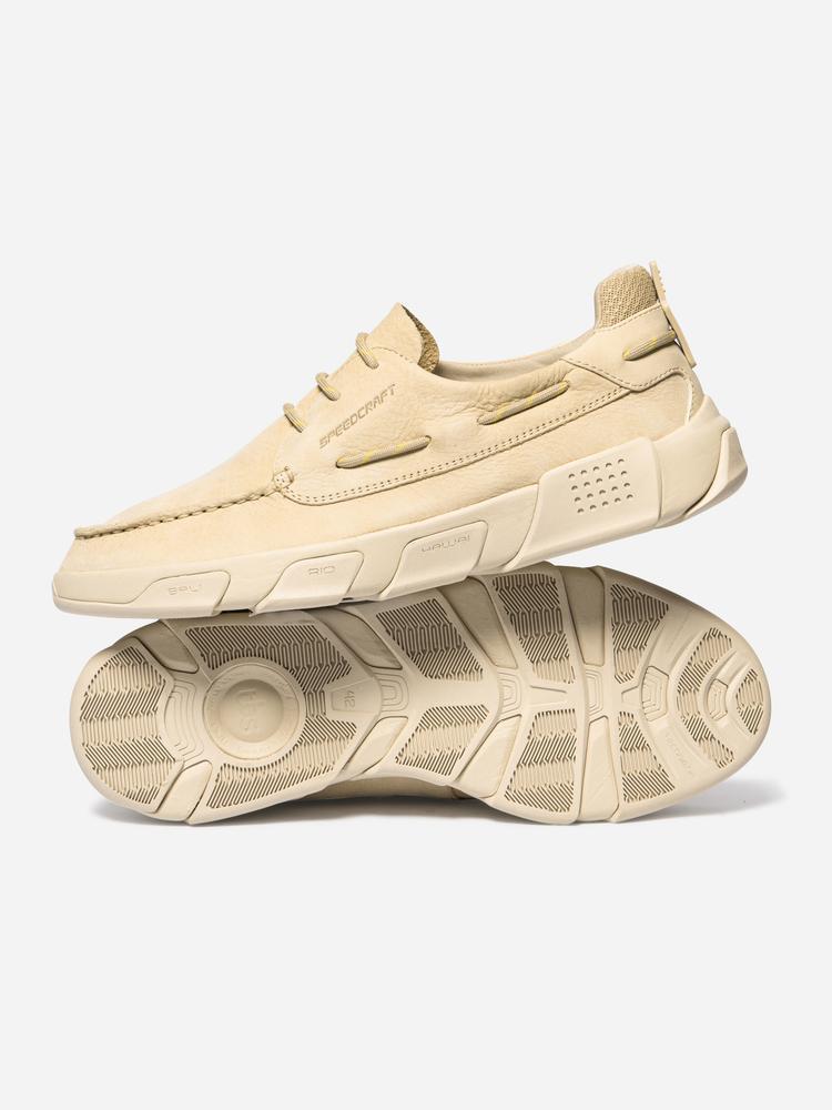 Chaussures bateau - Nautisme - Homme - Cuir, lacets - JAZZSEA - Beige 3/5