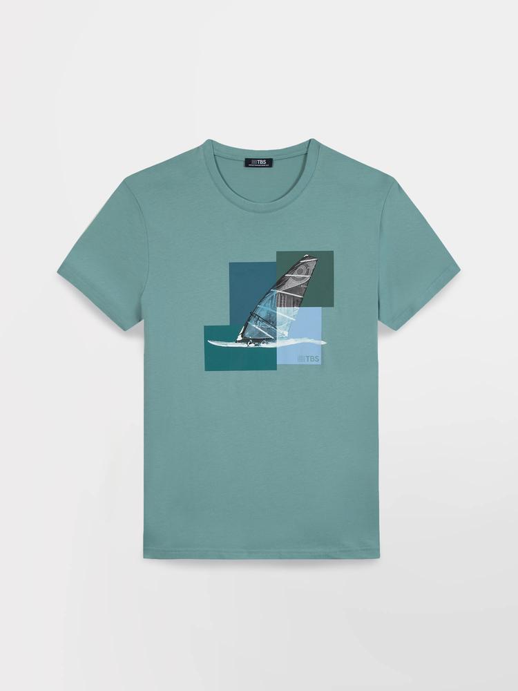 T-shirt - Homme - Manches courtes, coupe ajustée - GREIGTEE - Vert 4/5