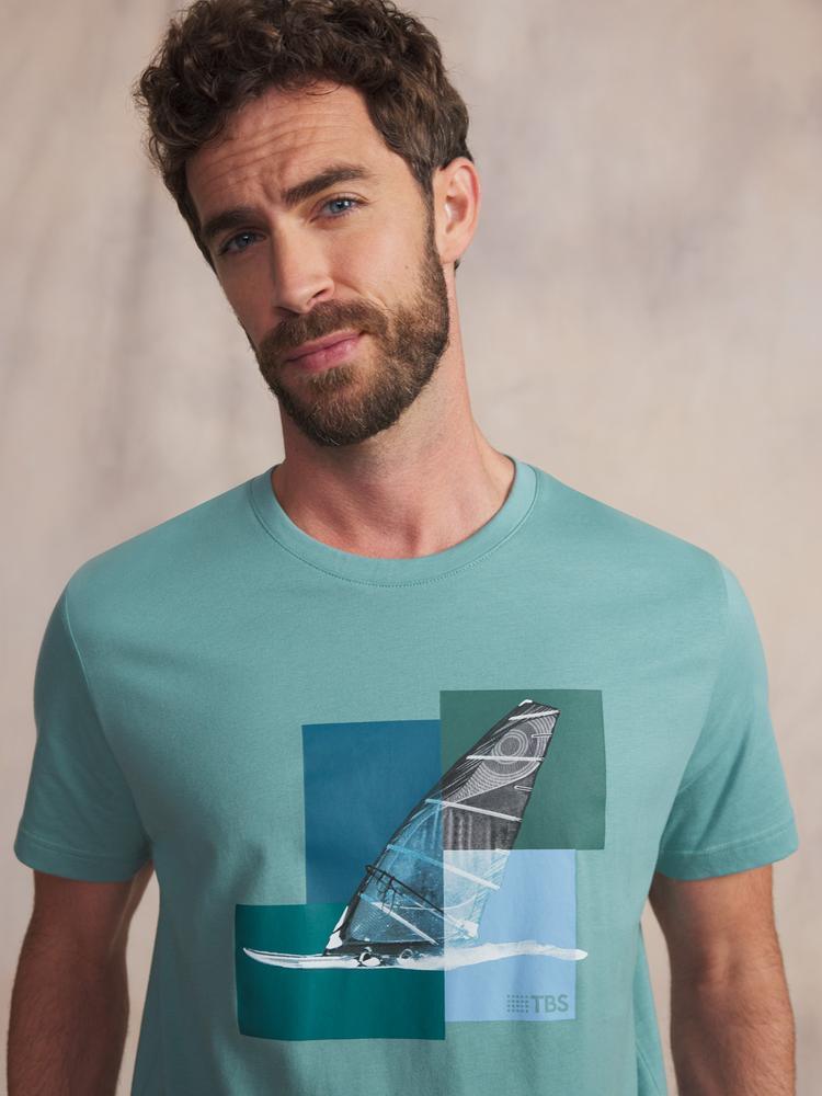 T-shirt - Homme - Manches courtes, coupe ajustée - GREIGTEE - Vert 3/5