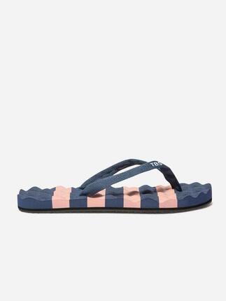Tongs - Plage - Femme - Légères, à rayures - ULRIANE - Bleu/Rose