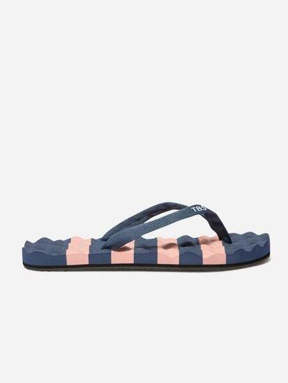 Tongs - Plage - Femme - Légères, à rayures - ULRIANE - Bleu/Rose