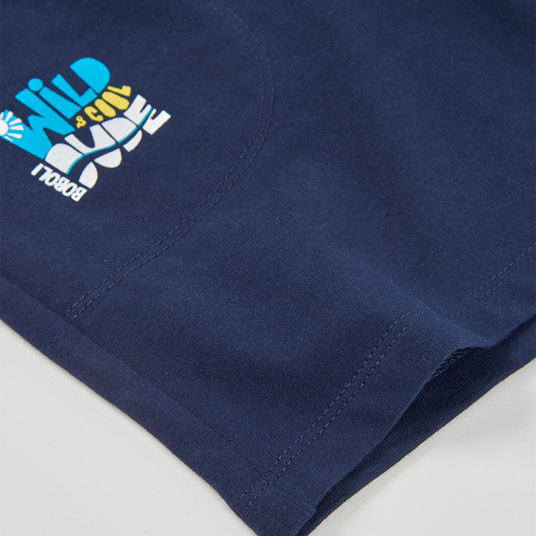 Bermudas de punto para niño con cintura ajustable, azul marino 4/4