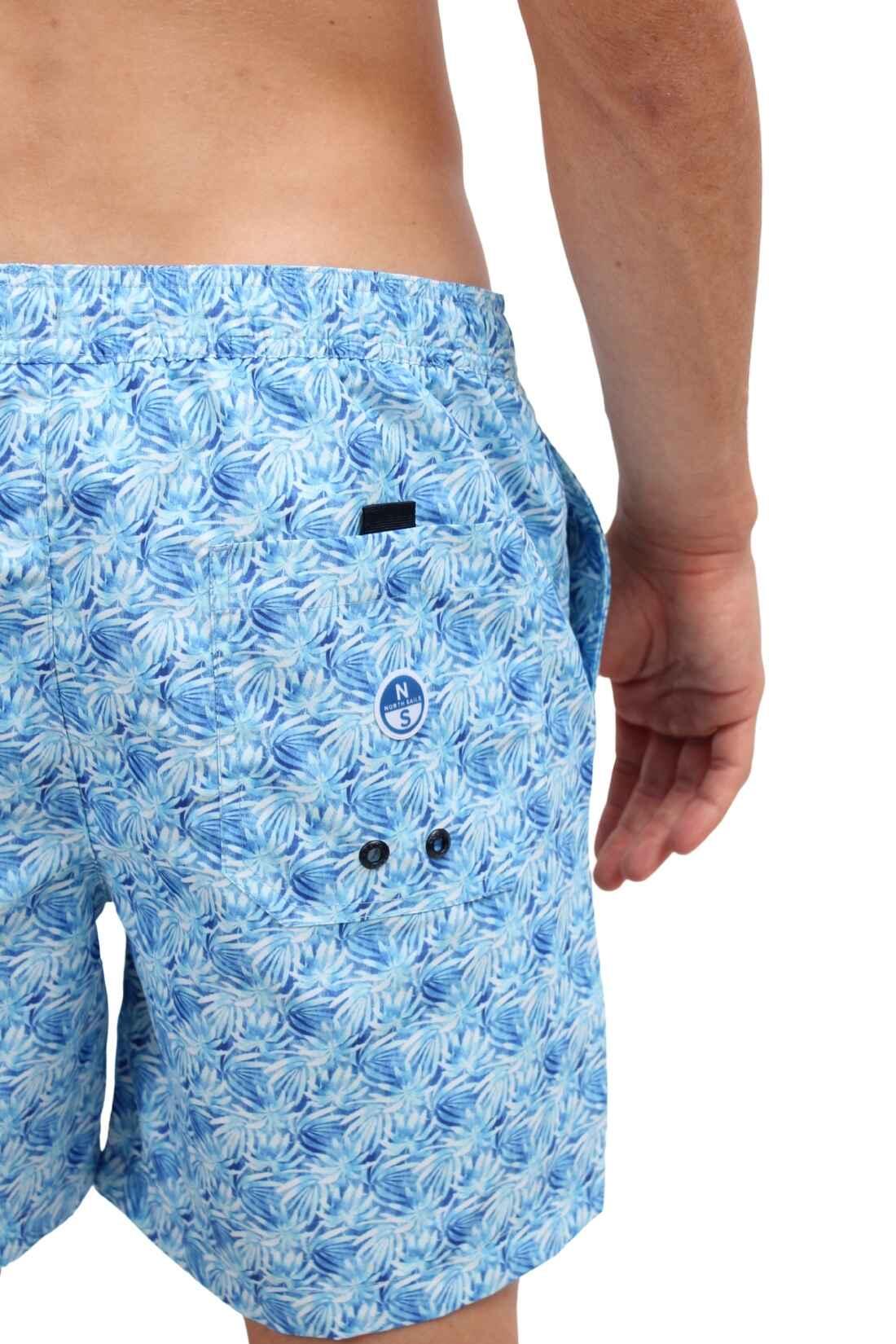 Zwemshort – heren – met strepen, elastische taille – rood 4/4