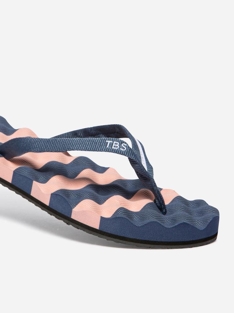 Tongs - Plage - Femme - Légères, semelle 20 mm - ULRIANE - Bleu/Rose 2/5