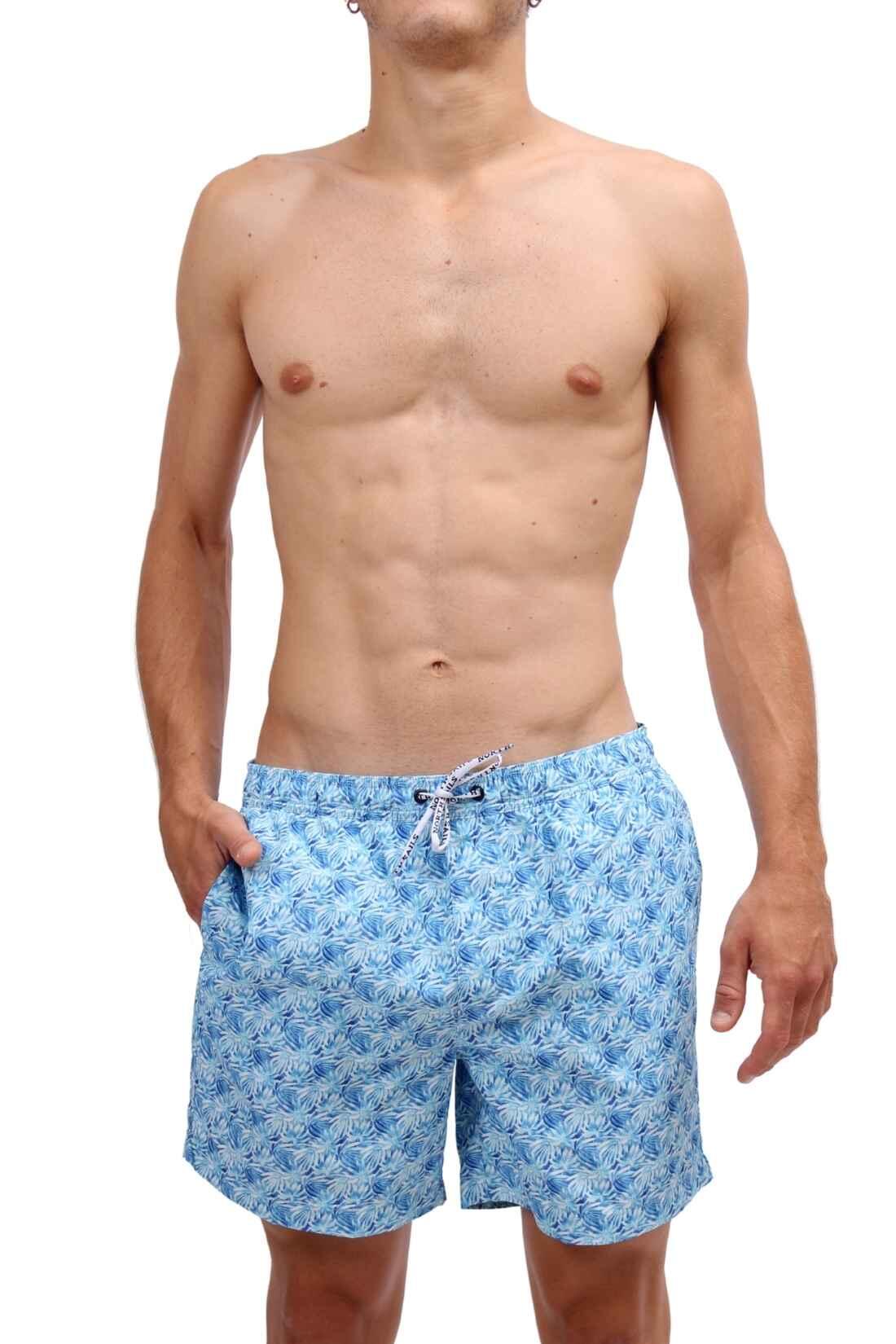 Zwemshort – heren – met strepen, elastische taille – rood 2/4
