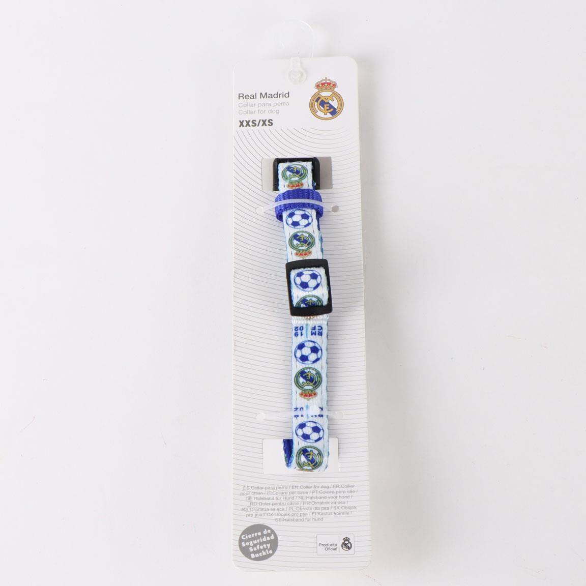 Collar para Perro Real Madrid Ajustable con Anilla Metálica Azul y Blanco 5/5