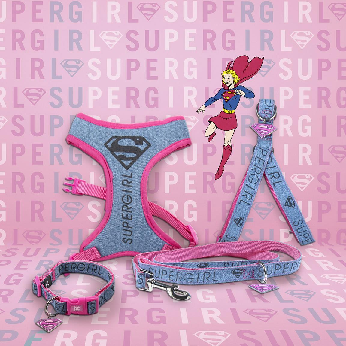 Collier pour chien Supergirl réglable avec anneau métallique Rose 6/6
