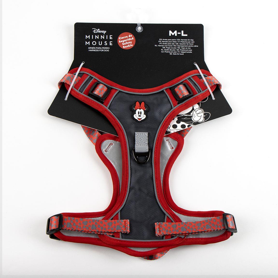 Harnais Premium pour chiens Minnie Mouse M-L Rojo y Gris avec Ajuste Seguro 4/4