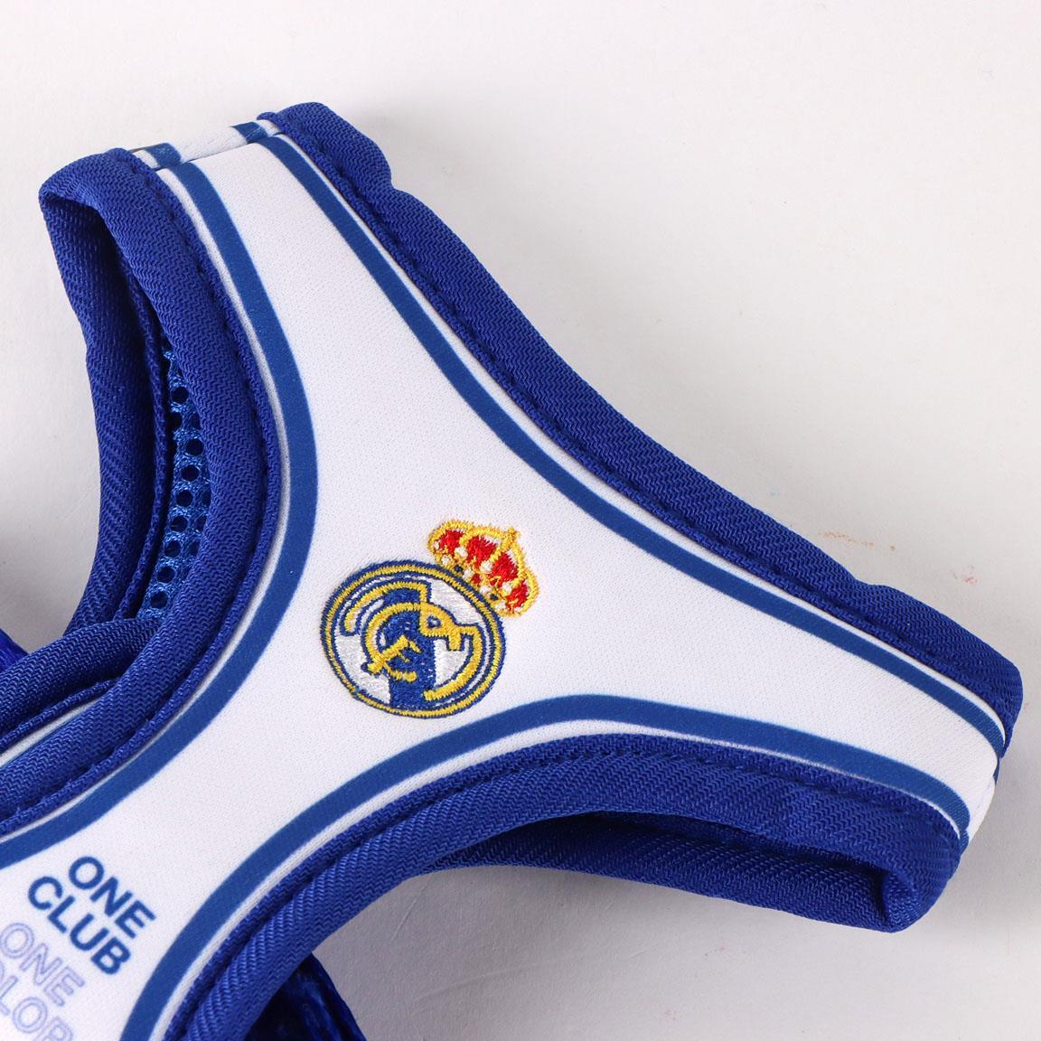Arnés para Perros Real Madrid Ajustable con Cierre de Clip Azul y Blanco 3/6