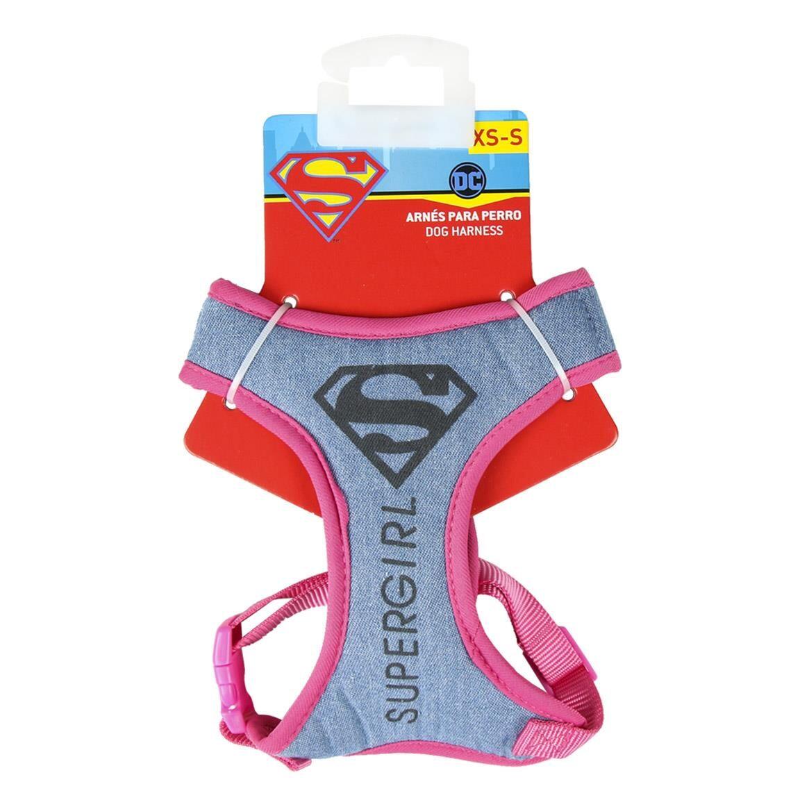 Pettorina per cani Supergirl Ajustable con Guinzaglios y Hebilla Rosa y Azul 3/7
