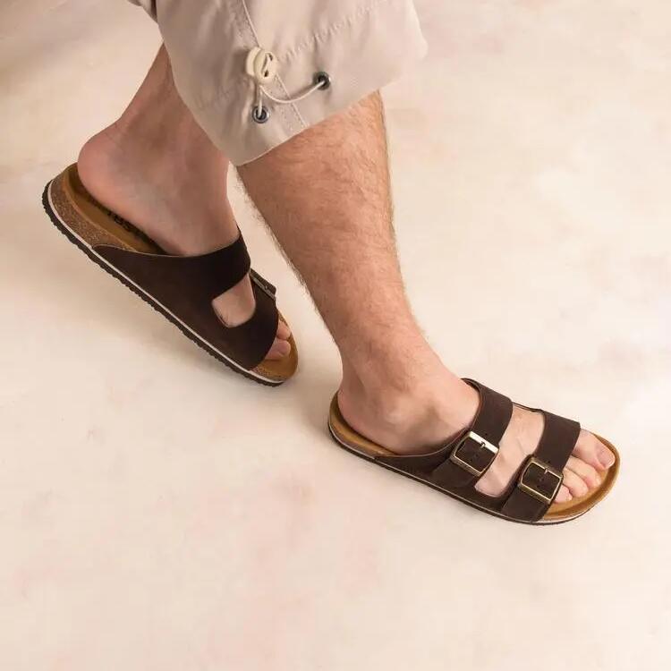 Men's Brown Suede Mules - TBS Quatar