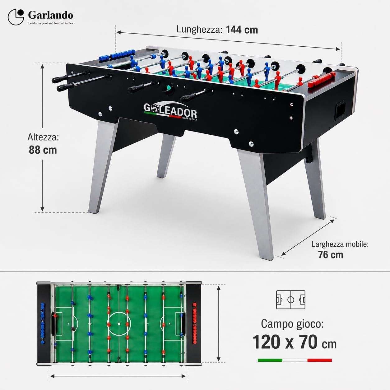 [Goleador] Calciobalilla con Gambe Pieghevoli ed Aste Rientranti 4/9