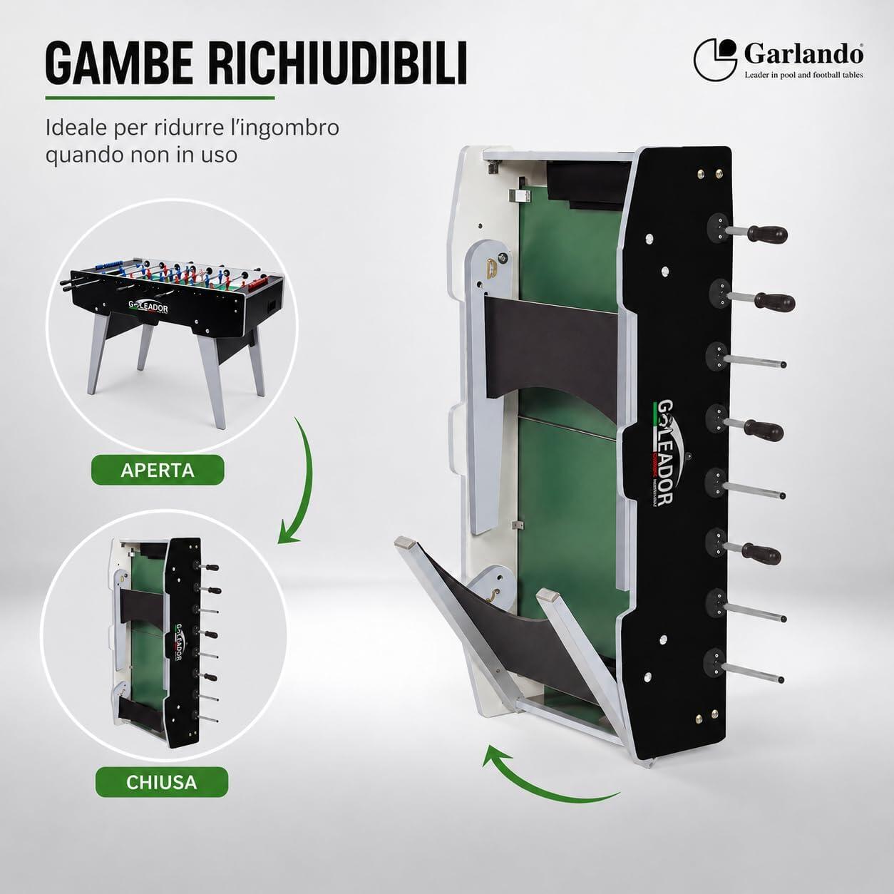 [Goleador] Calciobalilla con Gambe Pieghevoli ed Aste Rientranti 2/9