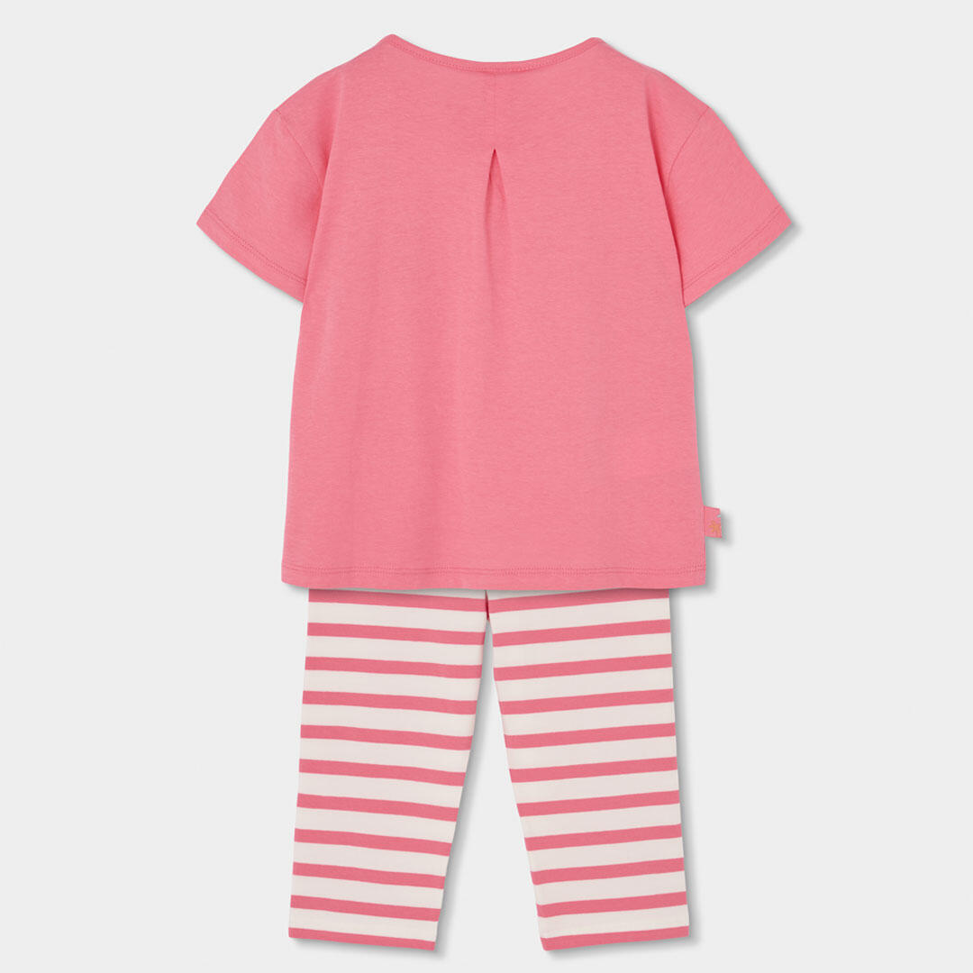 Conjunto de camiseta estampada y leggings para niña de algodón 2/7