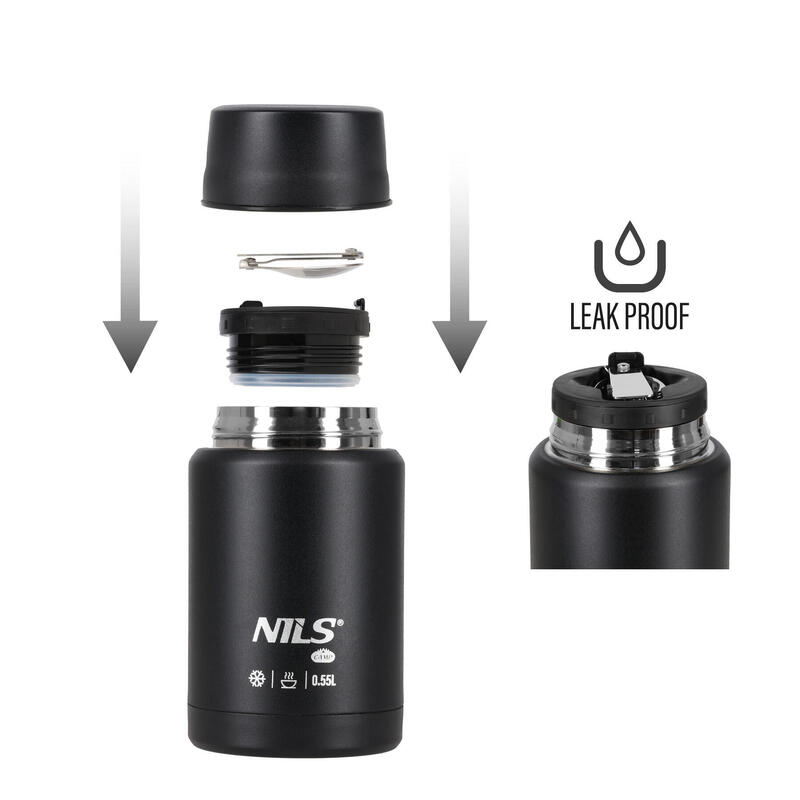 Termos pentru prânz 550 ml  din oțel inoxidabil, etanș NILS Camp NC3807