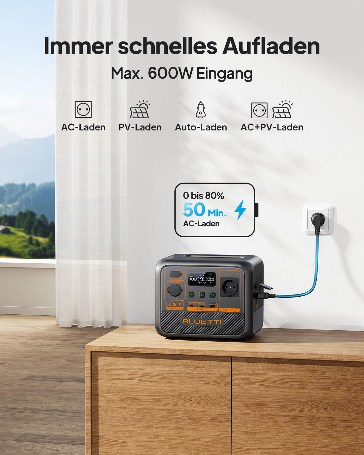 AC50P 504Wh Powerstation für Camping, Offgrid & Stromausfall-tragbarer Generator 3/6