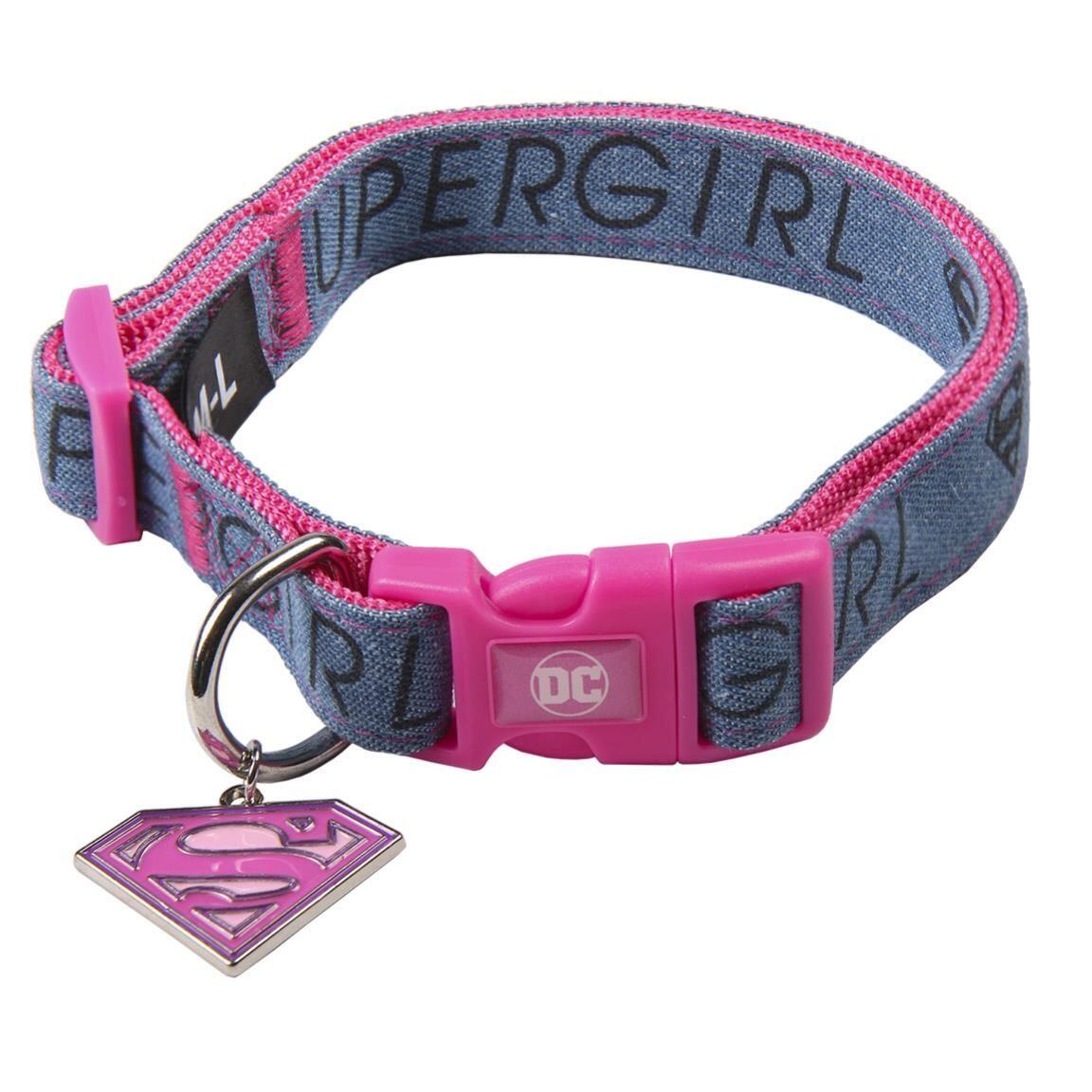 Collier pour chien Supergirl réglable avec anneau métallique Rose 5/6