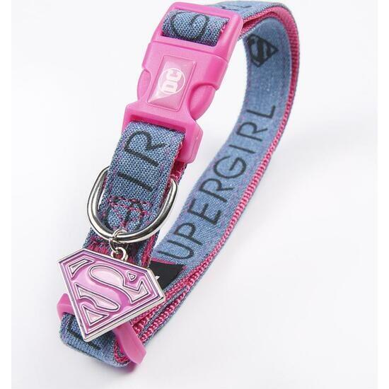 Collier pour chien Supergirl réglable avec anneau métallique Rose 2/6