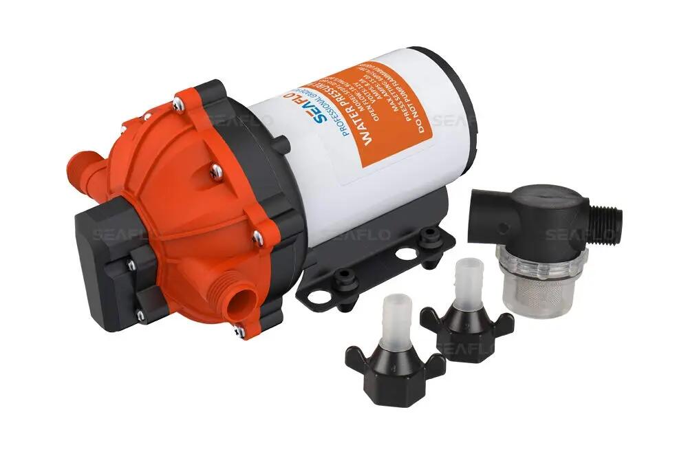 pompe à membrane série 55 - 12V DC, 5,5 GPM, 60 PSI avec INTERRUPTEUR DE 2/7