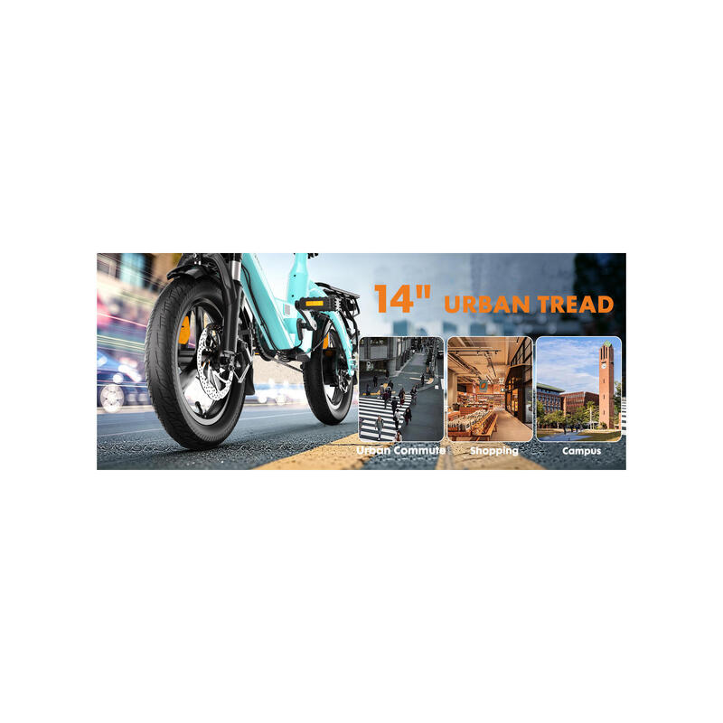 T16PRO bicicletă electrică pentru adulți cu baterie 36V 10Ah și roți de 14 inci.