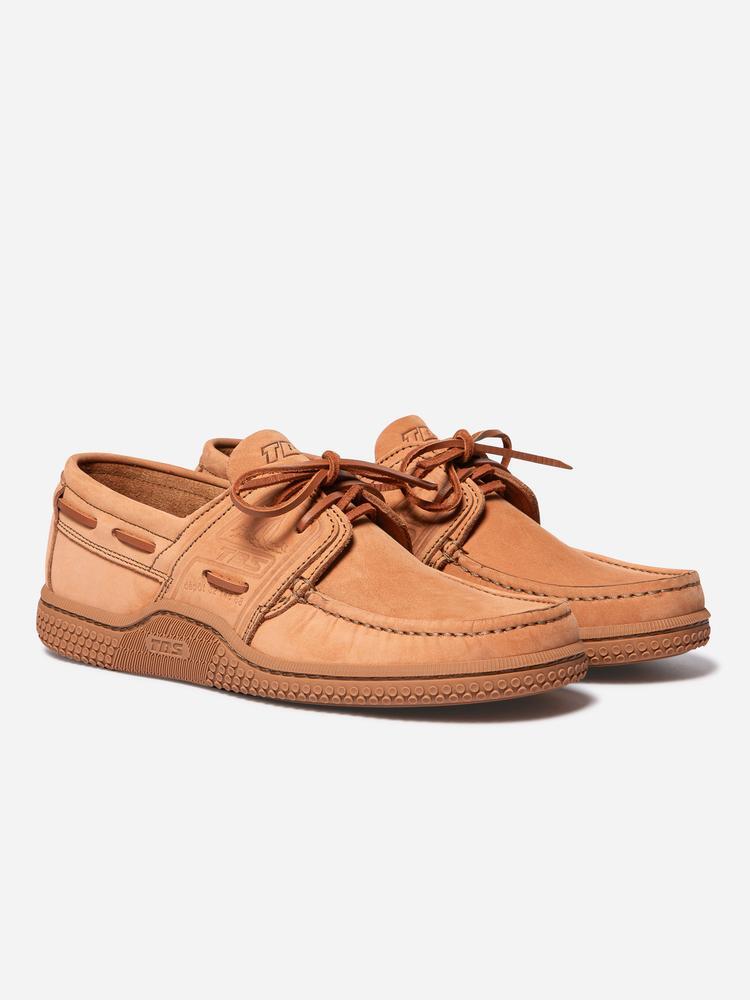 Chaussures bateau - homme - cuir, lacets - goniox - rose/rouge 4/5