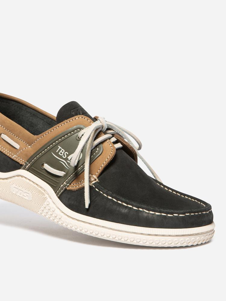 Chaussures bateau - Homme - Cuir lacets - GLOSAIL - Bleu/Tan 2/5
