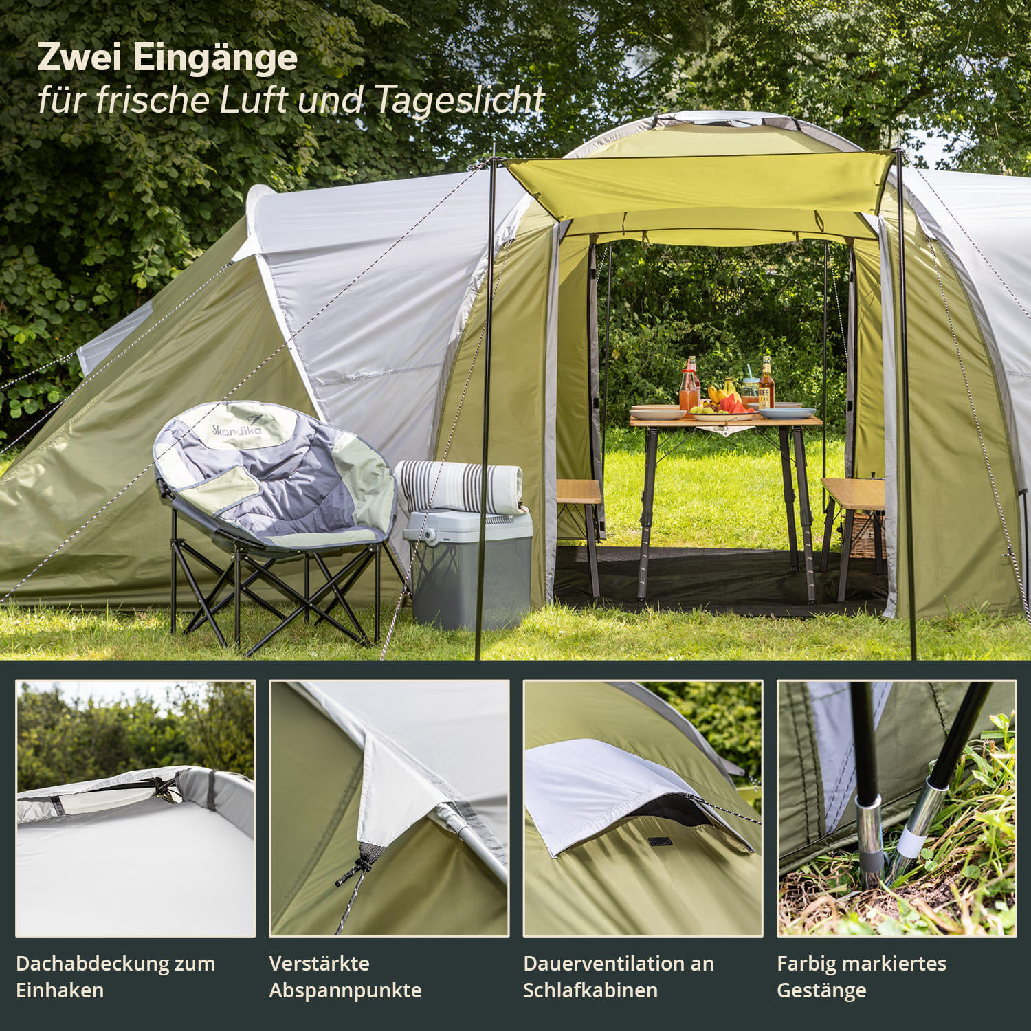 Tweedehands – Koepeltent Hammerfest 6 - Campingtent – Voor 6 personen 4/7