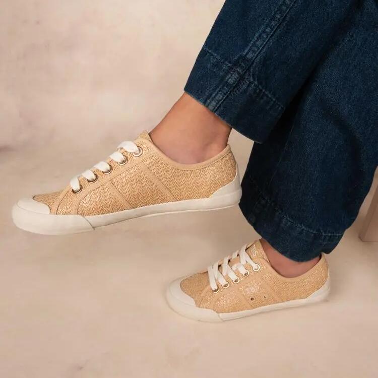 Women's TBS Opiace Beige/White Canvas Shoes
