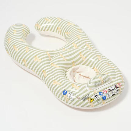 Sunnylife Siège flottant bébé EU Duck Sage à rayures