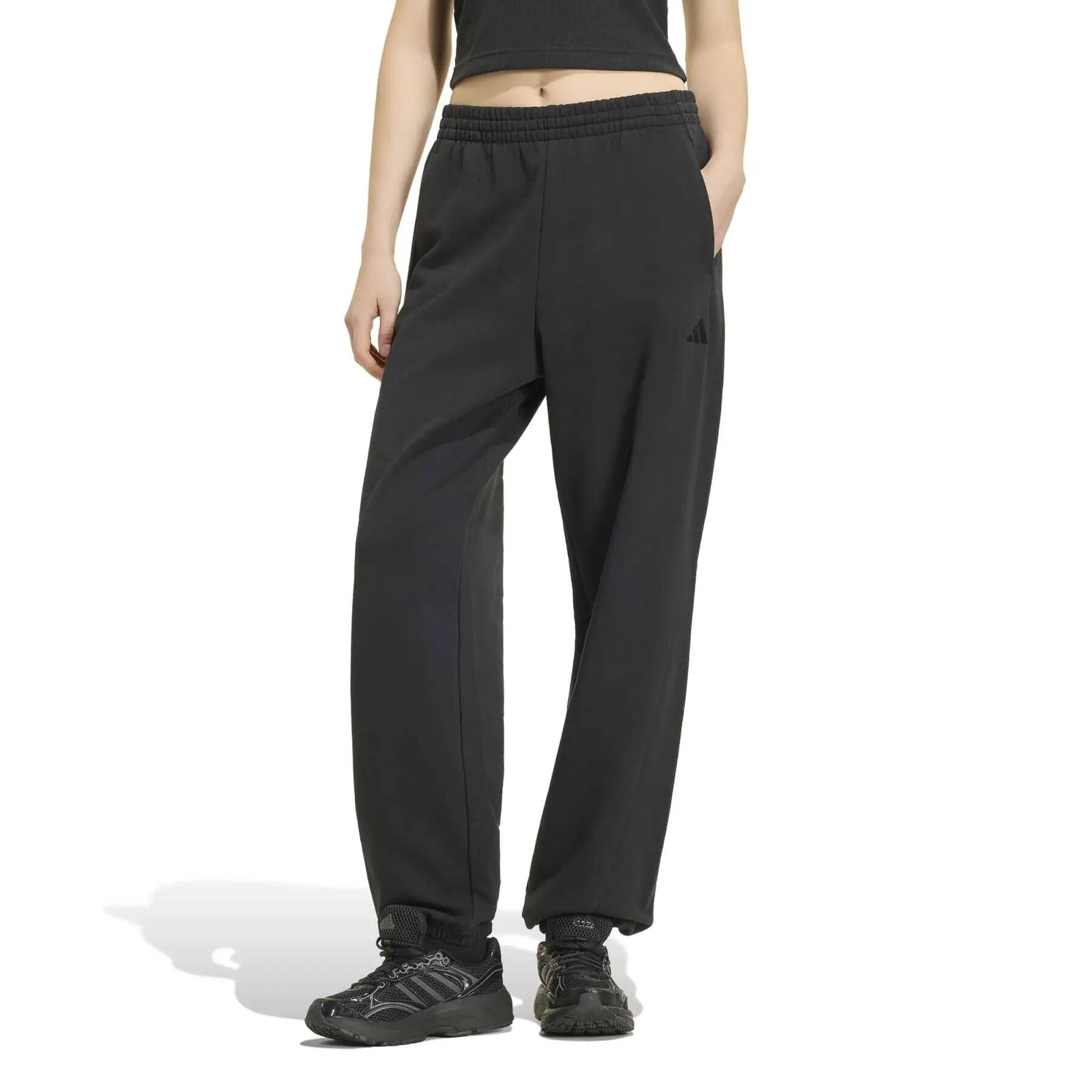 Pantalon de jogging loose femme adidas Small Logo Cuffed 2/6