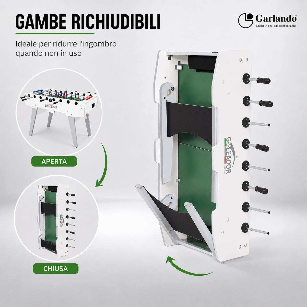 [Goleador] Calciobalilla con Gambe Pieghevoli ed Aste Rientranti 2/9