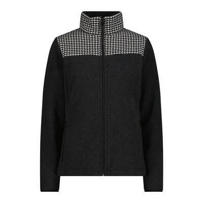 Felpa in pile con zip e stampa donna CMP