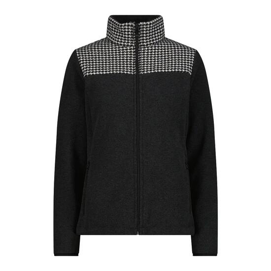 Felpa in pile con zip e stampa donna CMP