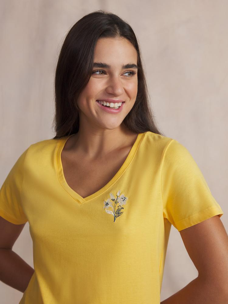 TBS Aurore Damen T-Shirt Gelb 3/5