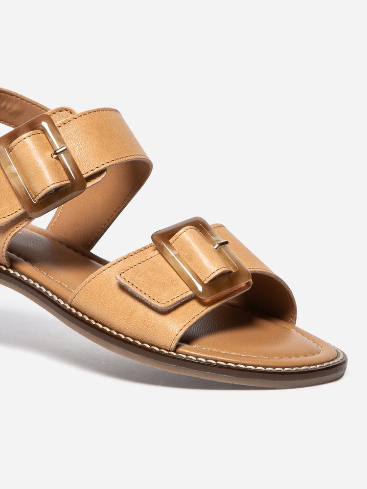 Chaussures - Femme - Sandales cuir velcro - ABIGAEL - Marron 2/4