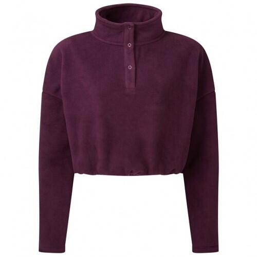 TRIDRI Womens/Ladies Cropped Fleece Top (Mulberry Red)