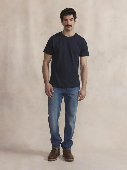 T-shirt manches courtes - hommes - coupe ajustée - PIERETEE - bleu marine
